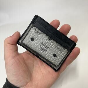MCM Spot Visetos Mini Card Case Wallet “Silver & Black”